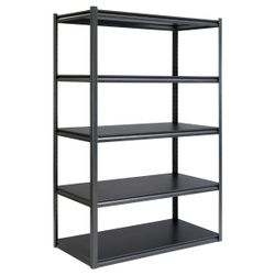 Gorilla Rack 5-Shelf Steel Z-Beam Shelving Rack, 48"W x 24"D x 72"H, Black