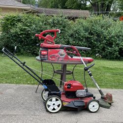 Toro Gas Lawnmower, Corded Leaf Blower, and String Trimmer