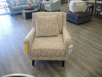 Geometric Print Accent Chair - Tan Armchair