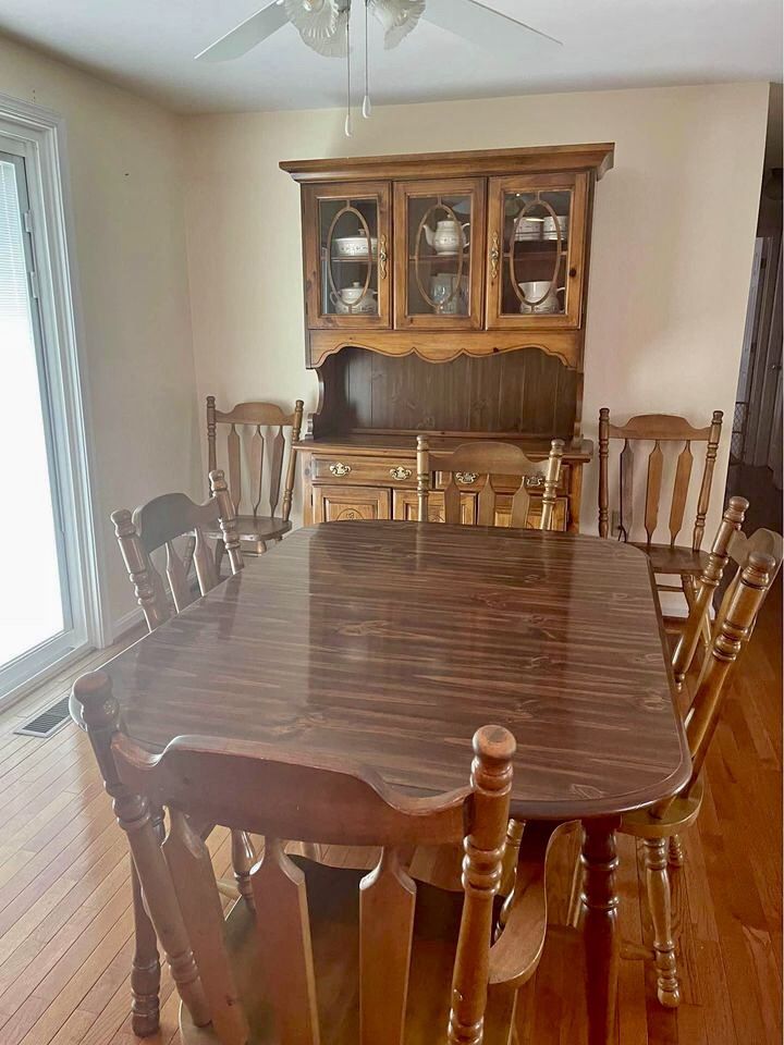 Wood Dining Table With Six Chairs - Will Deliver