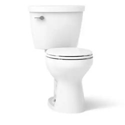 Cimarron 12 in. Rough In 2-Piece 1.28 GFP Single Flush Round Toilet in White with Soft Close Seat