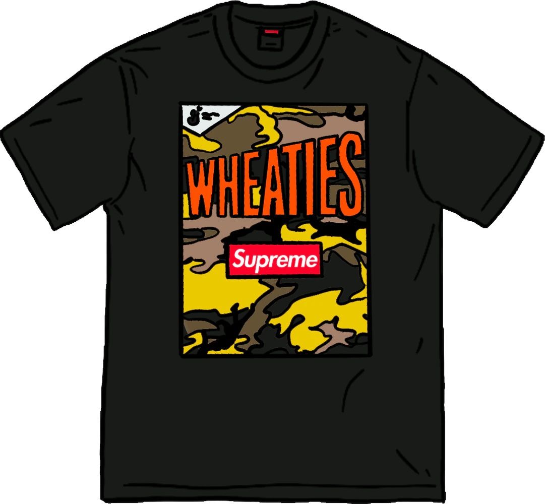 Supreme Wheaties Tee BLACK LARGE 