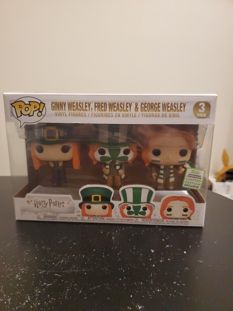 Vinny Weasley, Fred Weasley, And George Weasly Three Pack Funko Pop