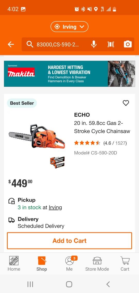 echo chain saw cs-590