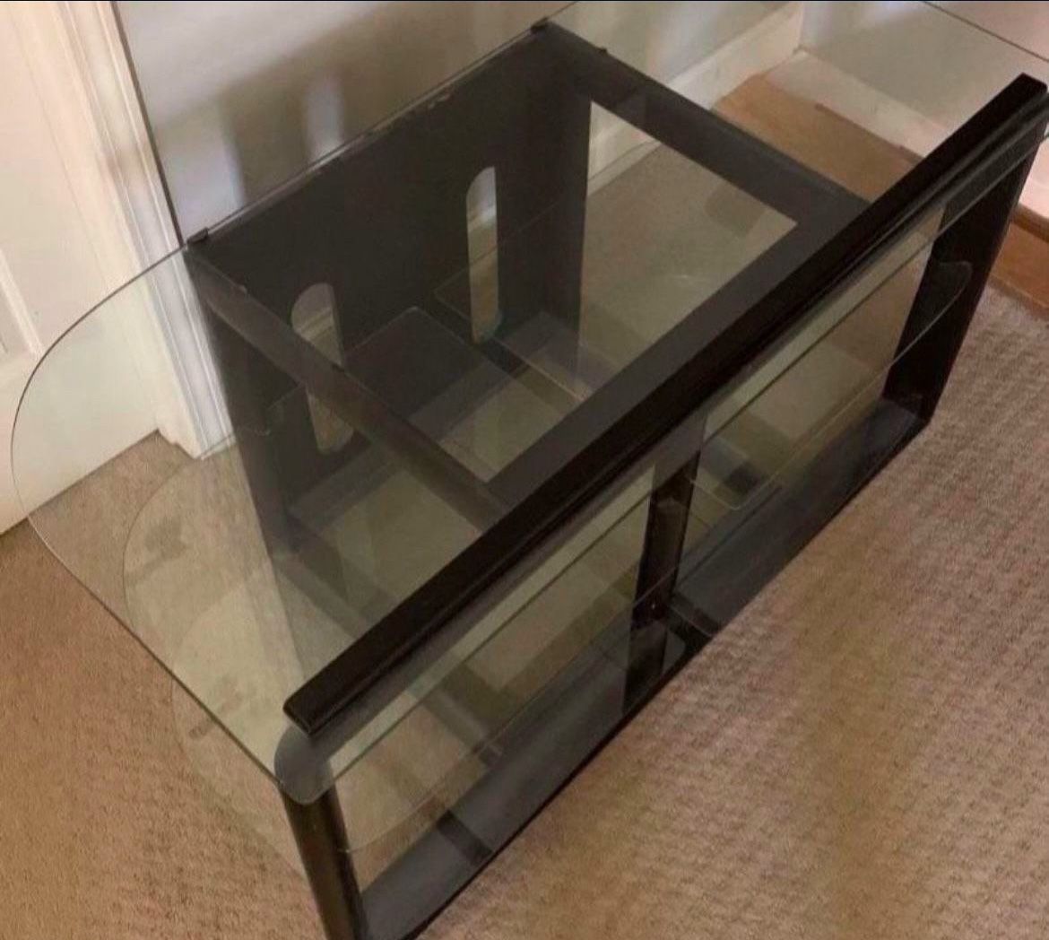 TV Stand With Glass Shelves