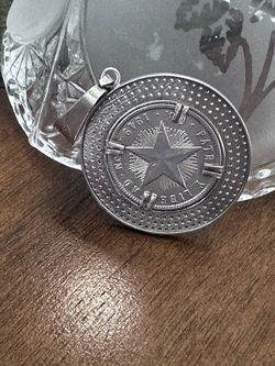 Silver Coin Pendant with Star Design 1949