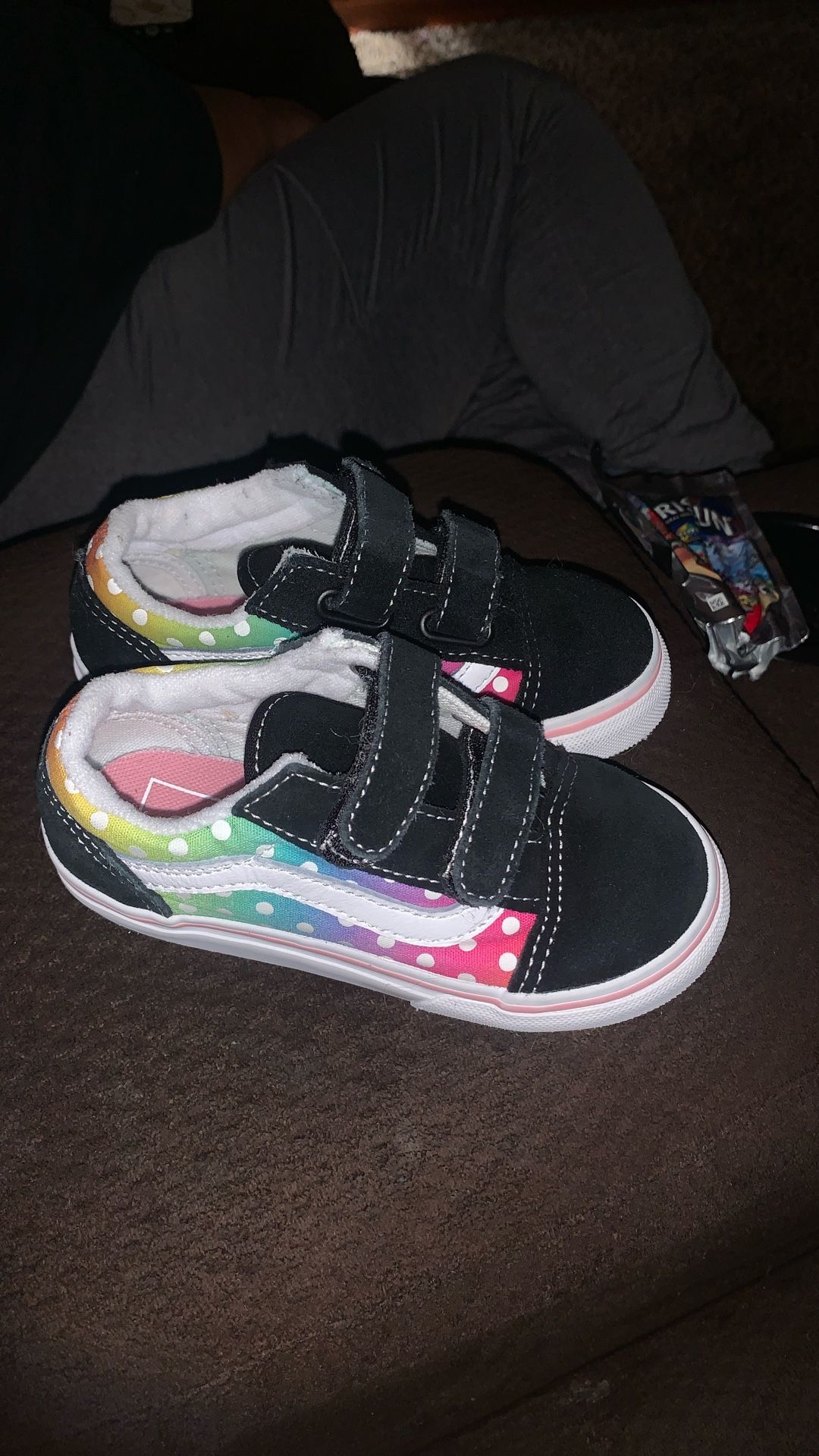 Vans Old Skool V Polka Dot Glow Rainbow Kids