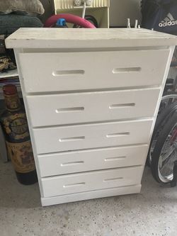 Tallboy White Dresser Solid Wood 