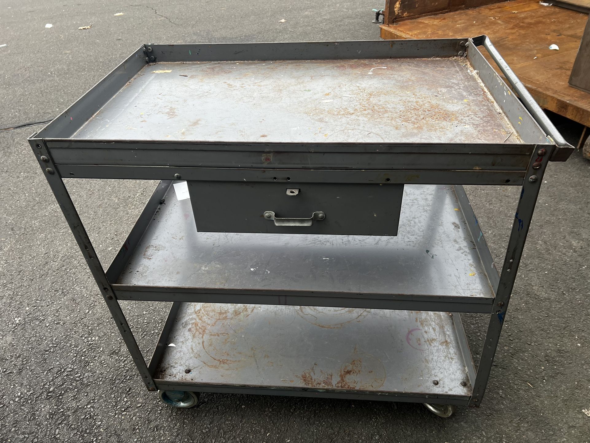 Steel Utility Cart With Drawer #2