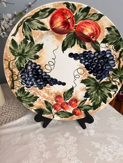 Hand-Painted Italian Ancora Decorative Fruit Platter (