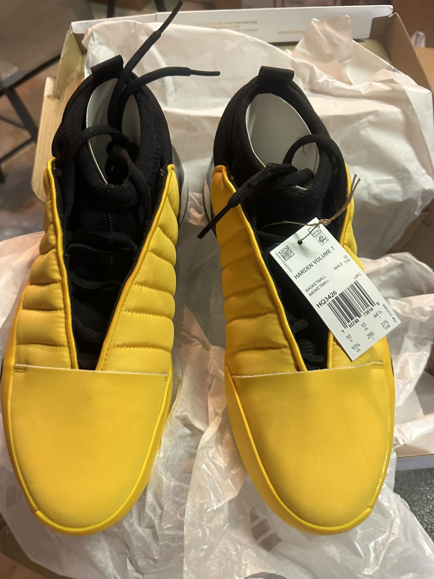 adidas Harden Vol.7 Crew Yellow Black Men Basketball Shoes Sneakers