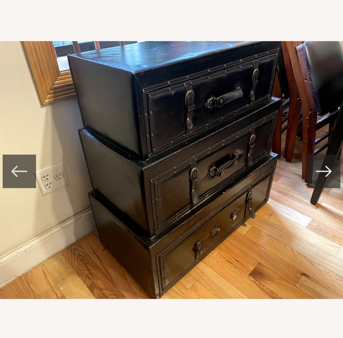 Antique Leather Luggage Drawer Set