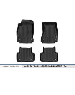 MAXLINER Floor Mats 2 Row Liner Set Black for 2017-2018 Audi A4 / S4 / A4 All-Road