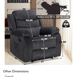 Like new Recliner - Gray, With Heat And Massage