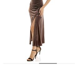 Taupe Velvet Dress