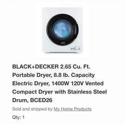 BLACK+DECKER Portable Compact Electric Dryer BCED26