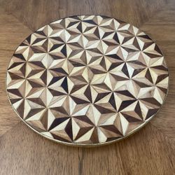 Geometric Wood Lazy Susan