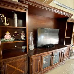 Solid Wood Entertainment Center TV 