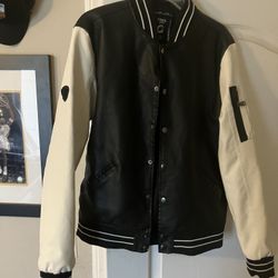 Fried denim leather mans jacket size medium 