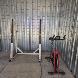 Free Bench Press Rack, Free Stationary Bike, Free Barber Chair.