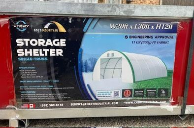NEW Gold Mountain 20’ x 30’ x 12’ storage shelter.