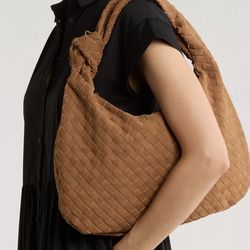 Urban Expressions Woven Faux Suede Hobo Shoulder Bag