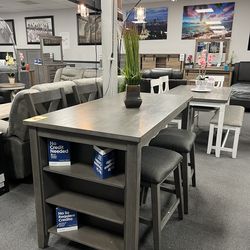 5PC Gray dining table set