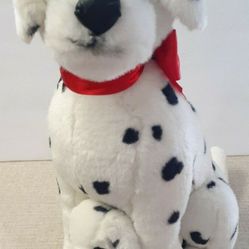 ❤️18" Chosun Dalmatian Dog & 6" Puppy Plush Toy *Realistic Sitting Red Neck Bows❤️