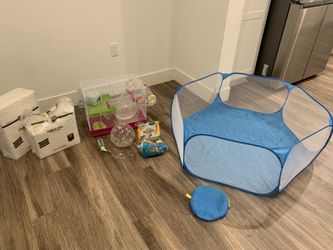 Hamster Cage, Ball, Food, Silent Wheel, Play Cage, And Bedding
