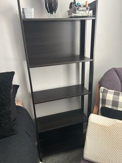 Black wood bookshelf