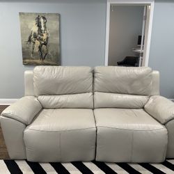 Leather Dual-Power Reclining Sofa