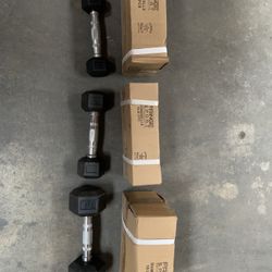 Set Of 3lb, 5lb, And 10lb Dumbells - $40