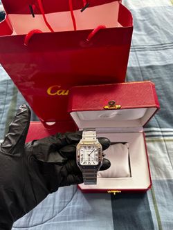 Cartier Santos Automatic Watch (Stainless Steel) - Full set