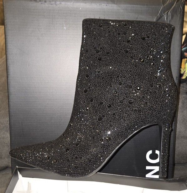 Worn Once - I.N.C. Black Bling Rhinestones Bootie Heels - Size 10