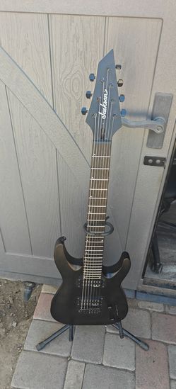 Jackson JS22 Dinky 7 String Guitar with Guitar stand and Dunlop KoЯn String Packs