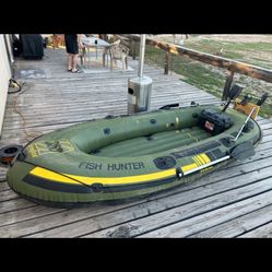 Sevylor  HF-360. Fishing Hunter Inflatable Boat With Electric Motor