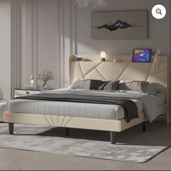 Queen Bed Frame With IKEA Spring Mattress 
