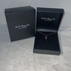 14k Two Tone Gold children's crucifix necklace