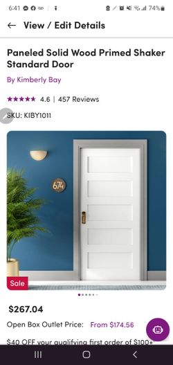 Interior Shaker Door Plus Doorknob And Hinges