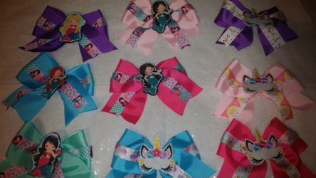 Hand Crafted Mermaid and Unicorn Hair Bows