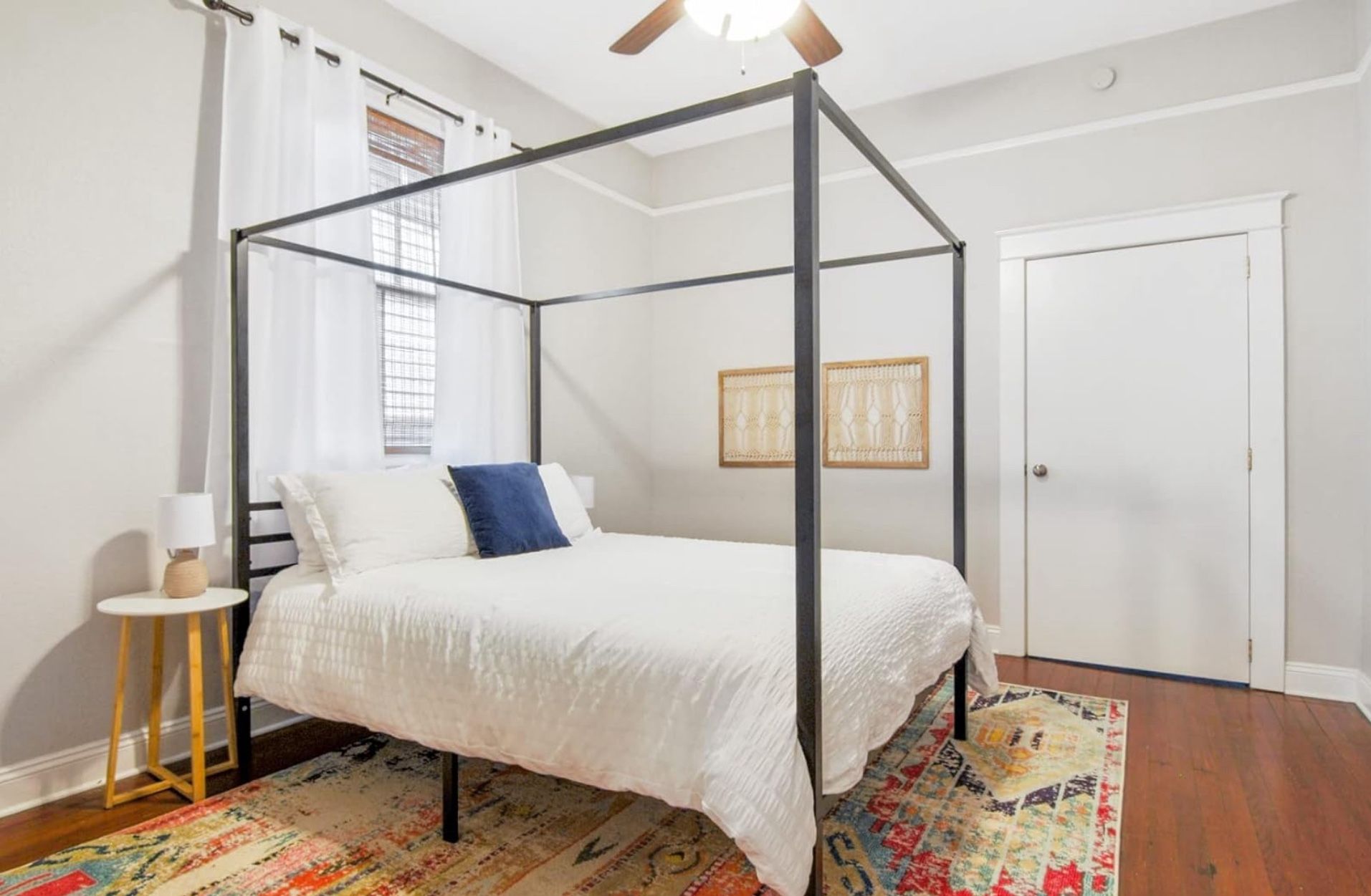 Black Canopy Bed Frame Queen Size Excellent Condition!