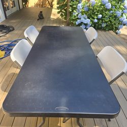 Folding Table And 4 Chairs