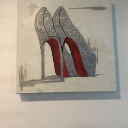 Stilleto Red Heels Wall Art Work-canvas 16 X16