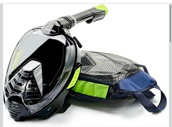 New ZIPOUTE Full Face 180 Panoramic View Snorkel Mask S/M