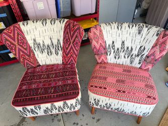 Two custom side chairs