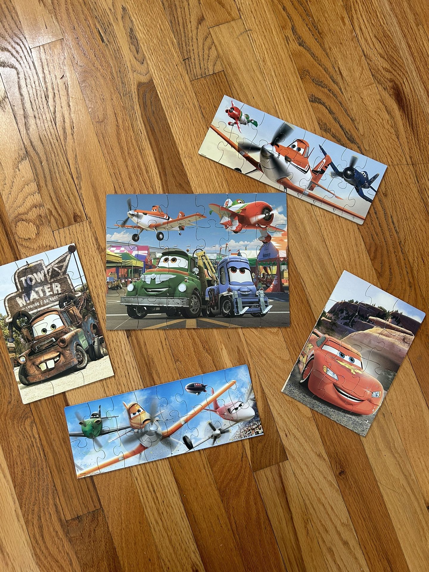 5 Wooden Disney Cars/Planes Puzzles