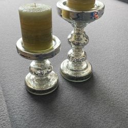 Glass Candle Pillar Set