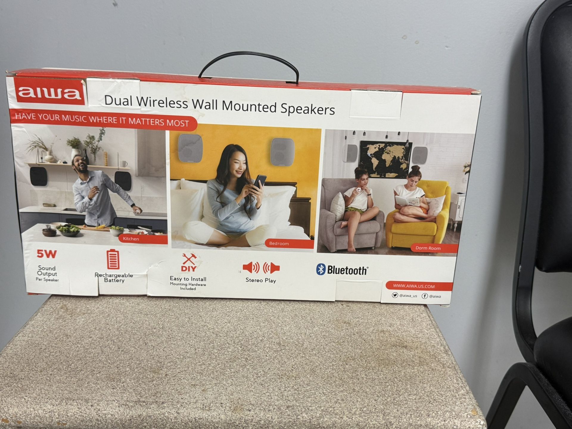 Aiwa Dual Bluetooth Wall Speakers