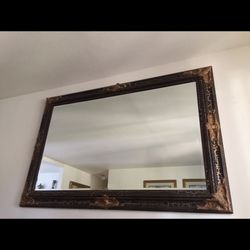 Antique Black And Gold Mirror 