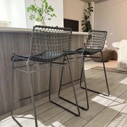 Crate & Barrel Tig Metal Counter Stool 